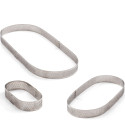 Stampo anello a forma ovale in acciaio microforato per crostate lunghe da 10 cm a 29 cm ed alte 2 o 3,5 cm da Decora