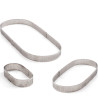 Stampo anello a forma ovale in acciaio microforato per crostate lunghe da 10 cm a 29 cm ed alte 2 o 3,5 cm da Decora Stampo anello a forma ovale in acciaio microforato per crostate lunghe da 10 cm a 29 cm ed alte 2 o 3,5 cm da Decora