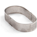 Stampo ad anello ovale microforato per crostatine da 10x6xh2 cm in acciaio inox da Decora