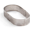 Stampo ad anello ovale microforato per crostatine da 10x6xh2 cm in acciaio inox da Decora