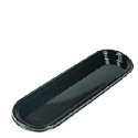 Set di 100 vassoi monoporzioni Caroline in plastica rigida nera 102 x 42 mm da Silikomart