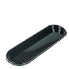 Set di 100 vassoi monoporzioni Caroline in plastica rigida nera 102 x 42 mm da Silikomart Set di 100 vassoi monoporzioni Caroline in plastica rigida nera 102 x 42 mm da Silikomart