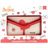Tagliapasta dolci messaggi a forma di lettera con cuore in plastica da Decora Tagliapasta dolci messaggi a forma di lettera con cuore in plastica da Decora