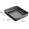 Teglia quadrata in alluminio antiaderente di 30x30xh5,5 cm da Vespa