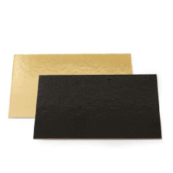 Sottotorta accoppiato oro e nero rettangolare da 20 per 30 cm, sottile da 3 mm