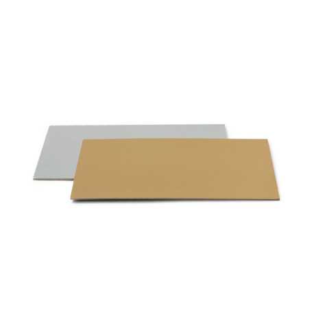Sottotorta accoppiato oro e argento rettangolare da 25 per 35 cm, sottile da 1,5 mm Sottotorta accoppiato oro e argento rettangolare da 25 per 35 cm, sottile da 1,5 mm
