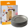 Set 5 stampi Tondi in Alluminio Anodizzato teglie professionali da 35 cm di Decora per torte a strati Set 5 stampi Tondi in Alluminio Anodizzato teglie professionali da 35 cm di Decora per torte a strati