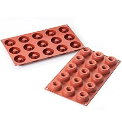 Stampo per 15 ciambelle mini o 15 donuts mini dal diametro di 4,5 cm in silicone da Silikomart