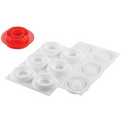 Kit Ciambella Promise 65 ml in silicone bianco con tagliapasta in plastica da Silikomart