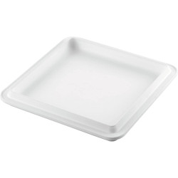 Decor Square 560, stampo quadrato in Silicone bianco Top White di 17 cm, h 2 cm, volume 560 ml di Silikomart