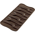 Stampo Cioccolato Cucchiaini Caffè o Choco Spoon, in silicone marrone da Silikomart
