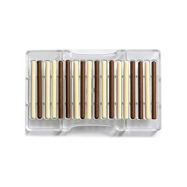 Stampo Sigaro di cioccolato 18 barrette da 9 cm in policarbonato da Decora