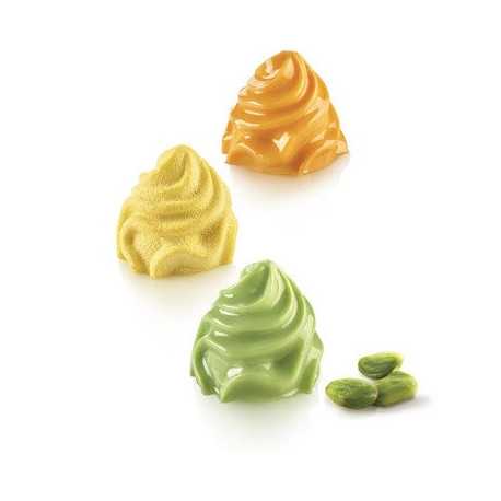 Stampo Cream in silicone bianco per 6 impronte a forma di ciuffo da 7,3 cm e h 6,5 cm di Silikomart Stampo Cream in silicone bianco per 6 impronte a forma di ciuffo da 7,3 cm e h 6,5 cm di Silikomart