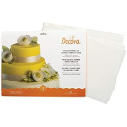 10 Fogli di ostia sottili formato A4 da 21 x 29,7 cm 65 g, da Decora