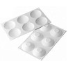 Cupole 55 Silikomart: stampo in silicone per 6 decorazioni superficiali a cupola di ø8xh2 cm