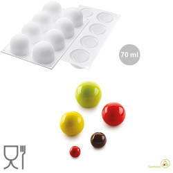 70 o 120 ml Truffles Silikomart stampo silicone 8 tartufi monoporzione da 52 o 62 mm