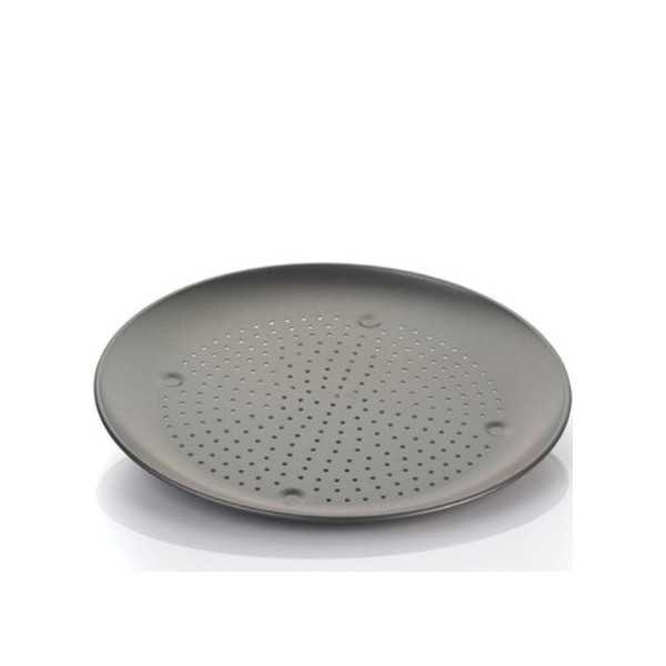 Teglia tonda per pizza, forata antiaderente, diametro 34,5 cm ed altezza 2 cm