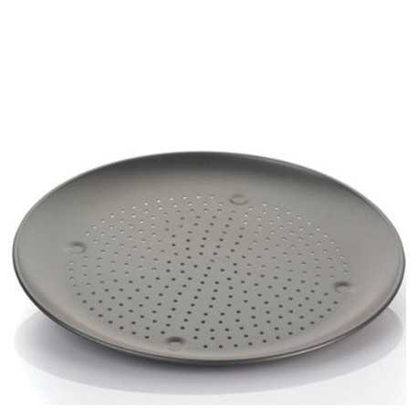 Teglia tonda per pizza, forata antiaderente, diametro 34,5 cm ed altezza 2 cm