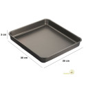 Teglia quadrata per pizza in alluminio teflonato lato 30 cm, altezza 3 cm