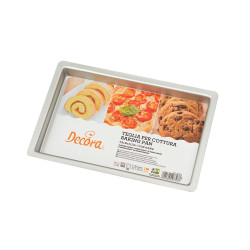 Da 17,8 a 30 cm Teglia rettangolare bassa per biscotti e pizza Decora in alluminio anodizzato h2,5 cm