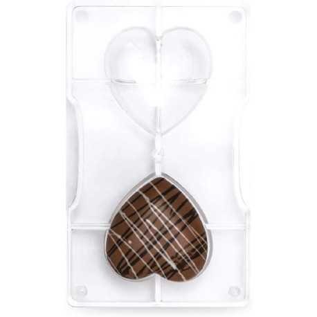 Stampo cioccolato cuore Piccolo 2 cavità da 7 cm in policarbonato da Decora
