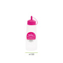 Flacone dispenser da 500 ml in plastica per alimenti con tappo fucsia a beccuccio da Decora
