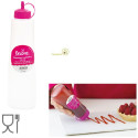 Flacone dispenser da 750 ml in plastica per alimenti con tappo fucsia a beccuccio da Decora
