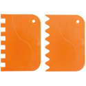 Set 2 Tarocchi ondulati a pettine o spatole ondulate a pettine o raschia multiuso in plastica arancione da Decora