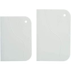 Spatole Lisce Decora (2 Pz) – Tarocco in Plastica Bianca (12×8,3/13,5×9,2cm)