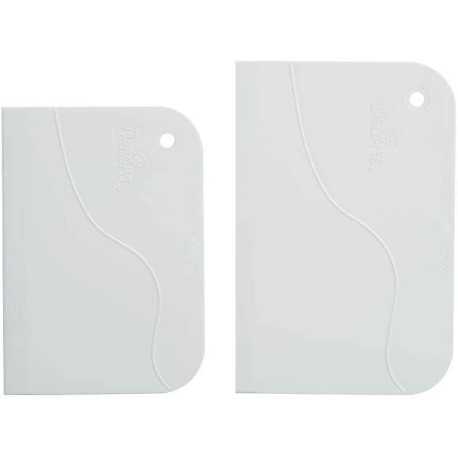 Set 2 Tarocchi lisci o spatole lisce o raschia multiuso in plastica bianca da Decora Set 2 Tarocchi lisci o spatole lisce o raschia multiuso in plastica bianca da Decora