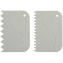 Set 2 spatole tarocco dentellate in plastica bianca da Decora