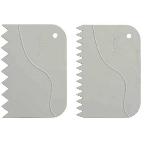Set 2 Tarocchi dentellati o spatole dentellate o raschia multiuso in plastica bianca da Decora Set 2 Tarocchi dentellati o spatole dentellate o raschia multiuso in plastica bianca da Decora