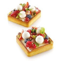 Tarte Ring Square 8x8xh2 cm Silikomart anello microforato crostatina quadrata set 6 pz