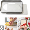 Forma Crostata Rettangolare Fondo Mobile 32 cm x 22 cm h 3,5 cm in acciaio alta qualità da Decora Forma Crostata Rettangolare Fondo Mobile 32 cm x 22 cm h 3,5 cm in acciaio alta qualità da Decora