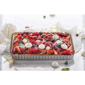 Forma Crostata Rettangolare Fondo Mobile 32 cm x 22 cm h 3,5 cm in acciaio alta qualità da Decora