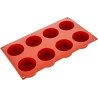 Cylinders SF028 Silikomart: stampo in silicone 8 monoporzioni a cilindro diametro 6 cm, altezza 3,5 cm