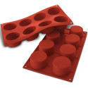 Cylinders SF028 Silikomart: stampo in silicone 8 monoporzioni a cilindro diametro 6 cm, altezza 3,5 cm