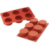 Cylinders SF127 Silikomart: stampo in silicone 6 monoporzioni a cilindro diametro 7 cm, altezza 3,5 cm