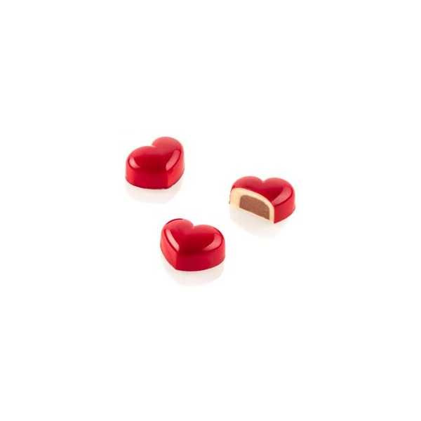 CH020 Kit Cuore 01: Stampo Tritan + Stampo Silicone 24 Cioccolatini Cuori Silikomart