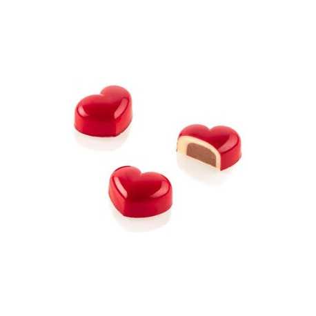 CH020 Kit Cuore 01: Stampo Tritan + Stampo Silicone 24 Cioccolatini Cuori Silikomart