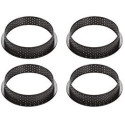 Set 4 stampi ad anello micro-forato per crostate o torte tonde tarte ring da 10 cm di Silikomart