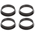 Set 4 stampi ad anello micro-forato per crostate o torte tonde tarte ring da 10 cm di Silikomart