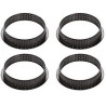Set 4 stampi ad anello micro-forato per crostate o torte tonde tarte ring da 10 cm di Silikomart
