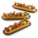 Set 6 stampi ad anello microforati per crostatine o torte oblunghe tarte ring oblong da 15 cm di Silikomart