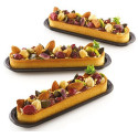 Set 6 stampi ad anello microforati per crostatine o torte oblunghe tarte ring oblong da 15 cm di Silikomart