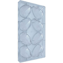 Stampo uova 60  / 70g, in policarbonato con 8 impronte di altezza 100 mm e diametro 66 mm