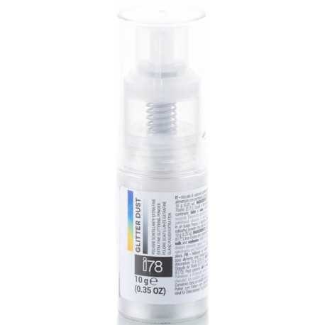 Colorante Spry Perlescente Argento in Polvere Scintillante Extra-fine con pompetta ad aria Glitter Dust Silver 10 g Colorante Spry Perlescente Argento in Polvere Scintillante Extra-fine con pompetta ad aria Glitter Dust Silver 10 g