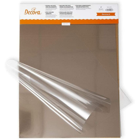 10 Fogli in Pvc per alimenti 60 cm x 40 cm e spessore di 150 mycron, fogli acetato da Decora 10 Fogli in Pvc per alimenti 60 cm x 40 cm e spessore di 150 mycron, fogli acetato da Decora