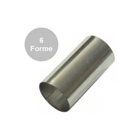 Stampo forma cartuccia a tubo in Latta di altezza 4,7 cm, diametro 2,5 cm in confezione da 6 formine