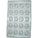 Stampo policarbonato 20 cioccolatini cuori con cuoricini 2,98x3,32xh1,53 cm da 10 g